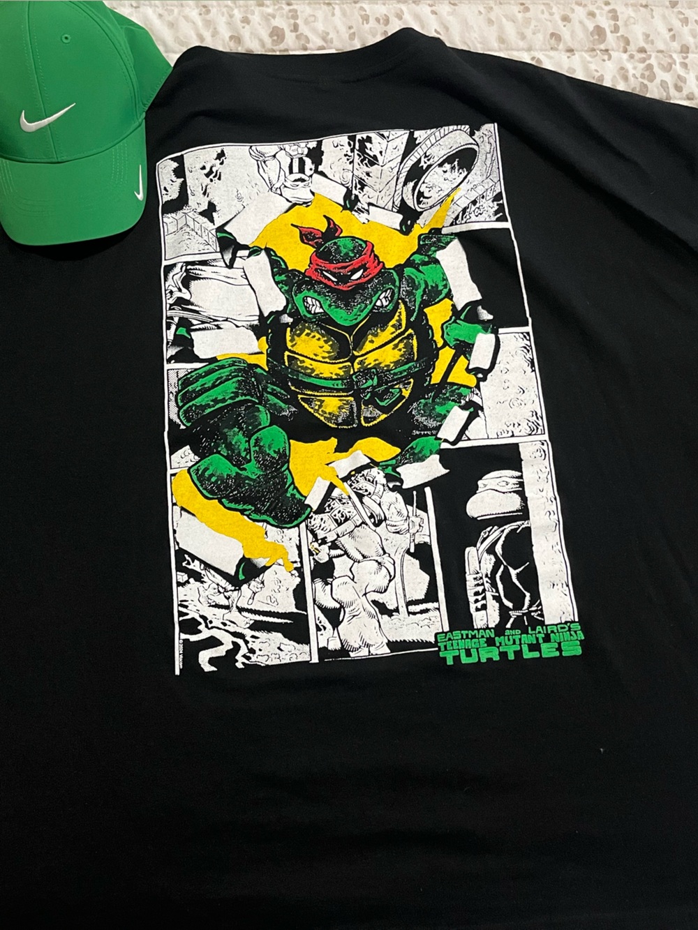 Diesel Black Short-Sleeve Tee with Green Graphic